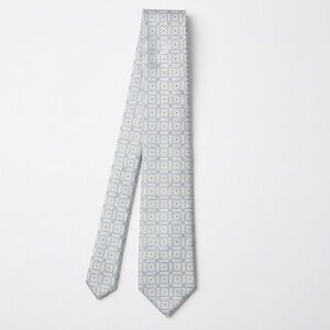 Venetto Collection Silver Gray Silk Tie 57” Men’s Formal